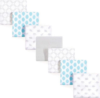 Luvable Friends Unisex Baby Cotton Flannel Receiving Blankets, Elephant 7-Pack, One Size