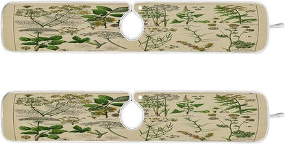 Kitchen Faucet Absorbent Mat, Antique Botanical Water Splash Guard for Sink, Faucet Drip Catcher Thicken Sponge Microfiber Faucet Water Catcher Mat Sink Absorbent Mat for Kitchen 14x5in 2 Pack
