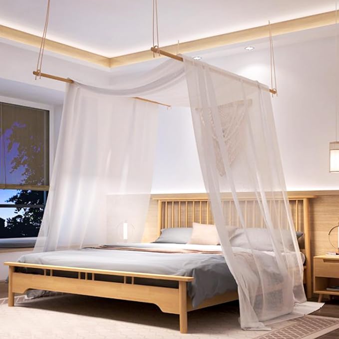 Bed Canopy for Girls,King Canopy Bed Curtains with Bed Frame Queen & Full Bed 59 * 225in White Tulle Canopy Bed Scarf,Sheer Bed Drapes,Twin Girls Canopy Bed Decor for Baby Crib,Kid Bed and Adult Beds