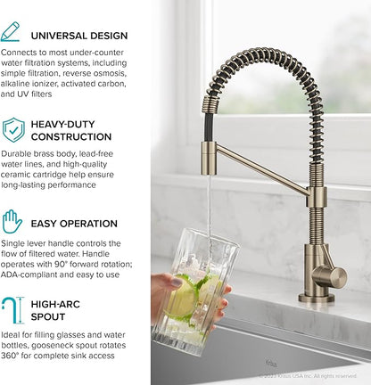 KRAUS Purita 2-Stage Under-Sink Filtration System with Single Handle Drinking Water Filter Faucet in Spot-Free Antique Champagne Bronze, FS-1000-FF-104SFACB