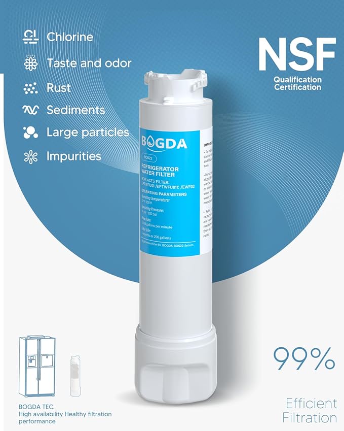 Water Filter Replacement Fit for EPT-WFU01 Frigi-daire, Water Filter Compatible with Frig-idaire EPTW-FU01, EWF02, Pure-Source Ultra II, 1 Filter
