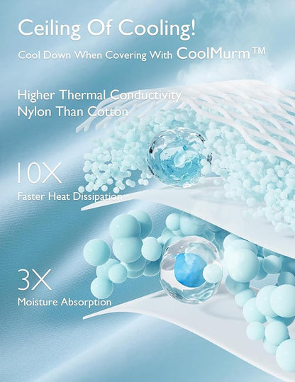 Momcozy Life CoolMurm Cooling Comforter for Hot Sleepers, King/Cali King 106"x90" Pregnancy Cooling Blanket, All-Season Lightweight Soft Breathable Cooling Quilt Duvet, Cool All Night, Deep Light Blue