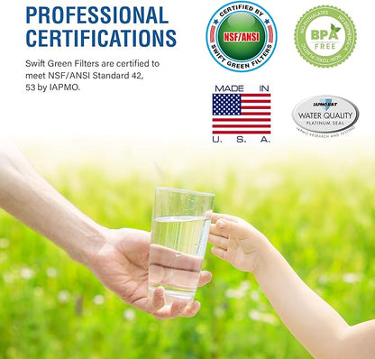 Swift Green Filters SGF-M9 Replacement water filter for UKF8001,EDR4RXD1,FILTER 4,EFF-6007A,46-9005,46-9006,CLCH101, 1, White, 1 Pack