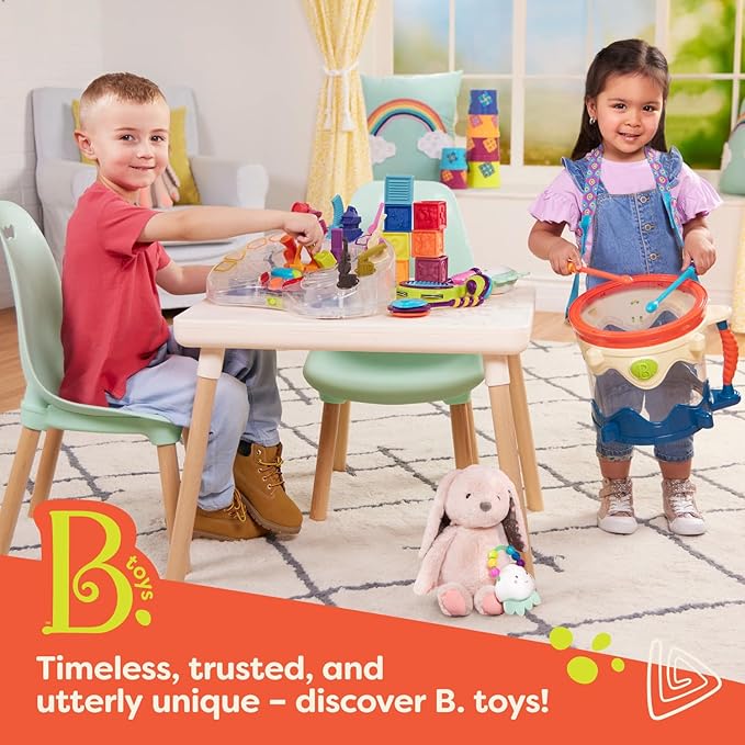 B. toys- B. spaces- Step Stool for Kids – Ivory & Wood Stepping Stool for The Bedroom, Bathroom, Kitchen – Furniture for Toddlers – Peek-A-Boost – 2 Years +
