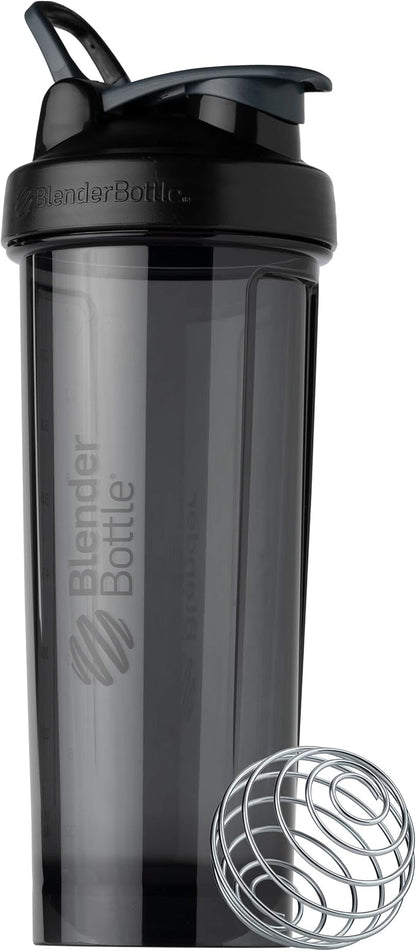 BlenderBottle Shaker Bottle Pro Series Perfect for Protein Shakes and Pre Workout, 32-Ounce, Black