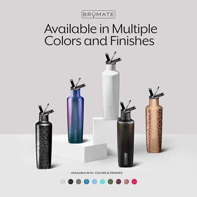 BrüMate ReHydration Mini Kids Water Bottle | 100% Leakproof Insulated Water Bottle for Kids with Straw | Stainless Steel Water Canteen | Perfect Kids Water Bottle for School | 16oz (Glitter Mermaid)