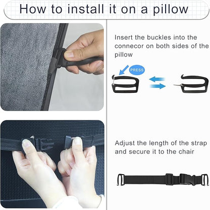 Lumbar Support Pillow for Office Chair,Computer/Desk Chair,Full Back Pillow for Back Support Soft Pain Relief with Adjustable Neck Support,Patented 2+2 Semi-Circular Back Cushion for Chair