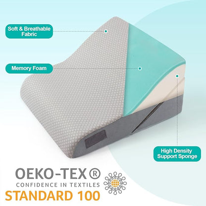 4PCS Bed Wedge Pillow for Sleeping or Back Pain Relief, Post Surgery Memory Foam Orthopedic Wedge Pillows for Back, Leg and Knee Support, Adjustable Bed Pillow
