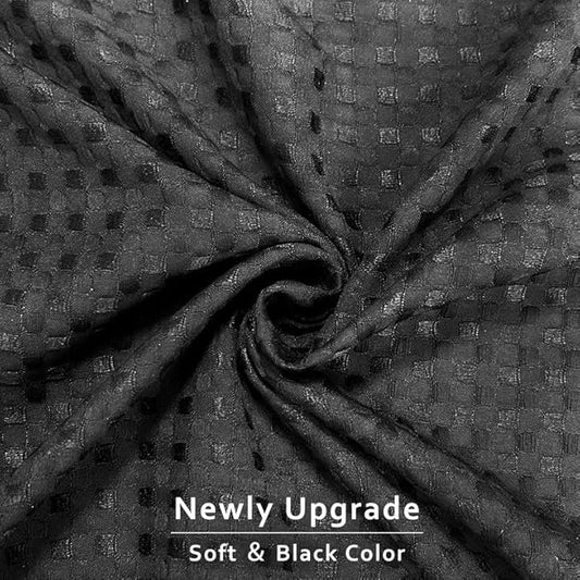 MIYE Pleated Waffle Weave Bed Skirt, Tailored Dust Ruffle 12 Inch Drop Easy Fit, Machine Washable (Black, Queen - 12" Drop)