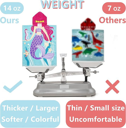 Kids Hooded Beach Bath Towel, Baby Surf Poncho Toddlers Soft Real Cotton Wrap Hooded Towels for Kids Boy Girl