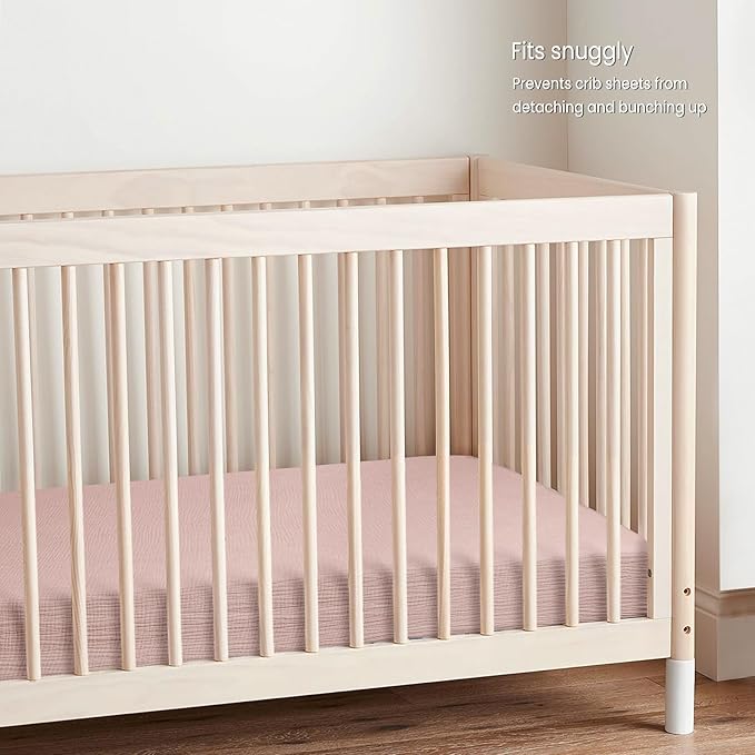 Lulumoon Muslin Crib Sheet Fitted Crib Mattress Sheet for Boys and Girls, 28"x 52" Sand