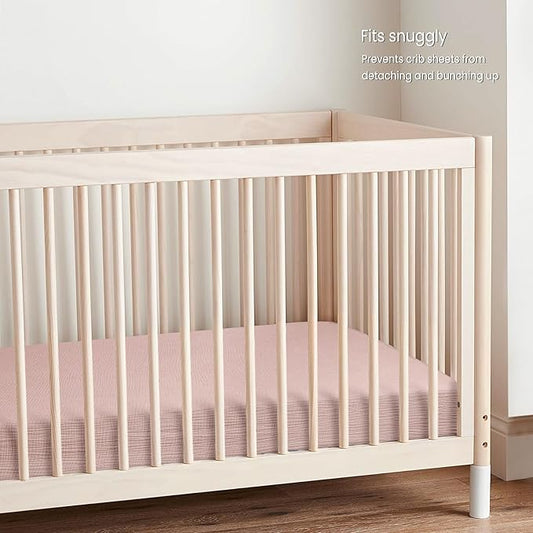 Lulumoon Muslin Crib Sheet Fitted Crib Mattress Sheet for Boys and Girls, 28"x 52" Sand