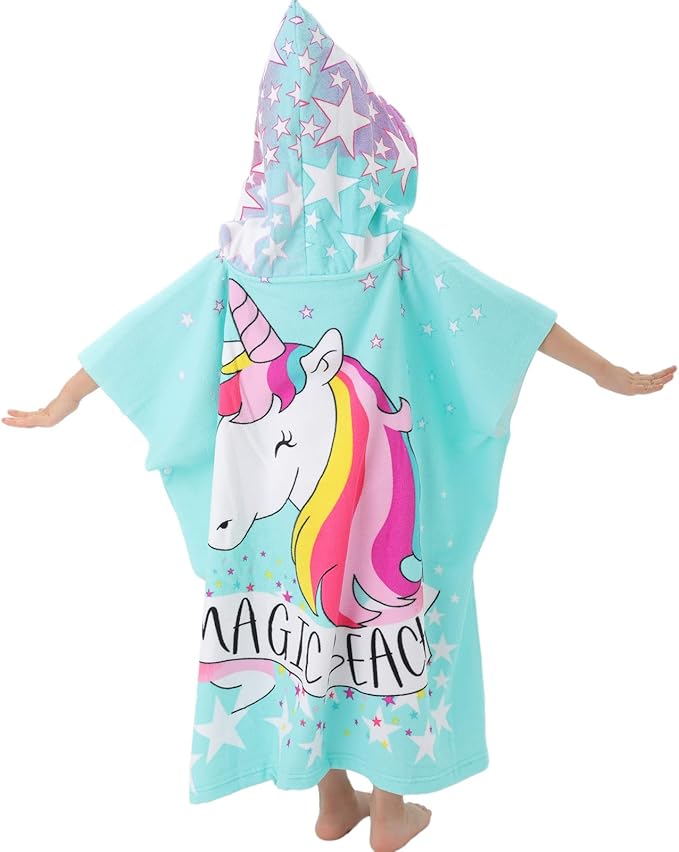 NovForth Unicorn Bath Towel for Toddler Boys, Pool Hooded Towel for Kids, Hooded Bath Beach Towel Poncho for Bath/Pool/Beach Swim Cover
