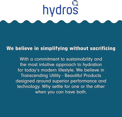 Hydros Water Filter Pitcher, 40 oz Slim Design, Patented Fast Flo Tech, Dishwasher Safe, Fills in Just 40 Seconds, BPA Free, 5 Cup Capacity, Red