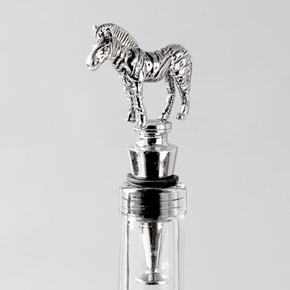Homestia Wine Bottle Stoppers for Glass Bottles, Zebra Bottle Stopper Reusable Wine Corks Wine Tool, Zinc-Alloy Silicone Wine Stoppers, Wine Toppers with Decors