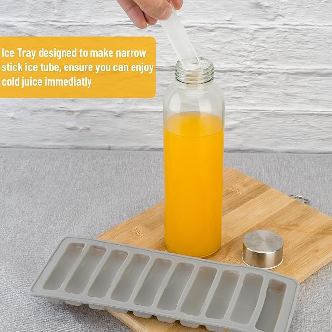 Glass Juice Bottles with Lids for Juicing 24 oz, Reusable Clear Glass Water Bottles with Stainless Steel Airtight Cap for Refrigerator, 100% Leak Proof, BPA Free, ECO Friendly, Set of 3, Gold