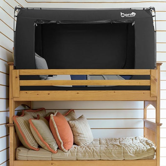 BORNA Bed Tent Bed Canopy Bunk Twin Size, Portable Sleeping Tents Dream Tents Indoor for Kids and Adult, Breathable 70% Blackout Big Space on Bed with Three Doors (Mattress Not Included)
