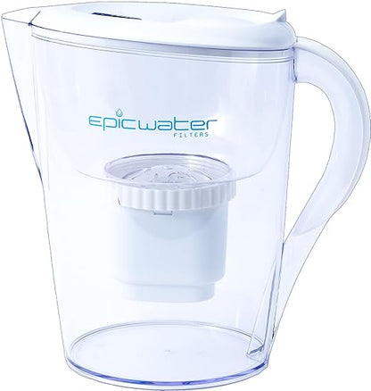 Epic Water Filters PFAS Forever Chemicals Filter Pitcher for Drinking Water, 10 Cup 150 Gallon Filter, Tritan BPA Free, Removes PFAS, PFOA, PFOS (White)