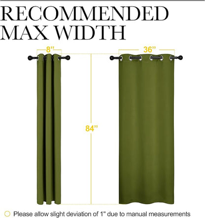 NICETOWN Holiday Christmas Decor Thermal Insulated Solid Grommet Blackout Curtains/Drape for Living Room (1 Pair, 42 by 84 inches, Olive Green)