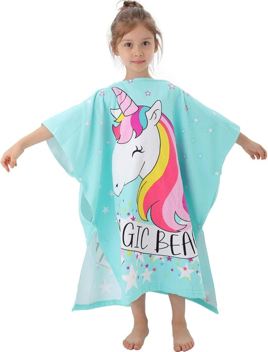 NovForth Unicorn Bath Towel for Toddler Boys, Pool Hooded Towel for Kids, Hooded Bath Beach Towel Poncho for Bath/Pool/Beach Swim Cover