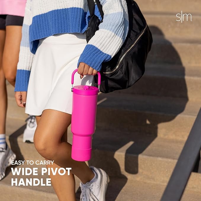 Simple Modern Trek Pivot | 40oz Flip Straw Tumbler with Handle | Water Bottle & Boot | Interchangeable Straw & Chug Lids | Insulated Stainless Steel Jug | Gym Sports Outdoors | Canary