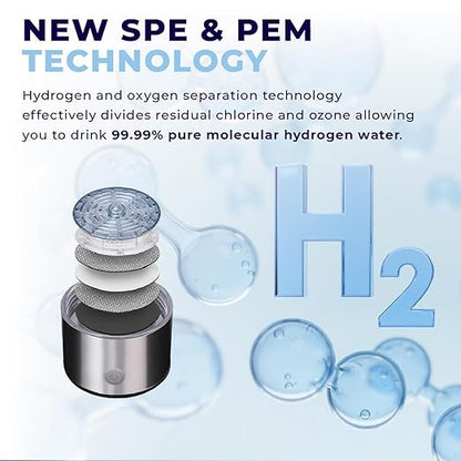 Drink a Drop - Hydrogen Water Bottle. Portable, Rechargeable Hydrogen Water Generator. Filtered Water Bottle, Rich with nutrients. Hydrogen Water Ionizer. Hydrogen Infused Water Bottle
