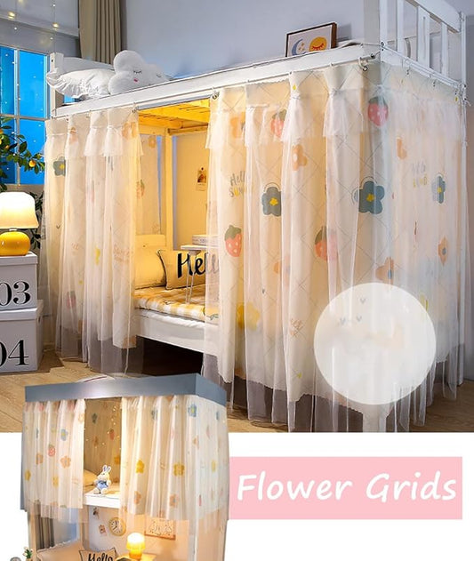 Dorm Bunk Bed Curtain Home Privacy Bed Cloth Shading Curtain Net Bed Tent Dustproof Bed Canopy Single Sleeper Bedding Curtain Blackout Cloth Student Dormitory Tent Lightproof Bed Spread Curtain Canopy