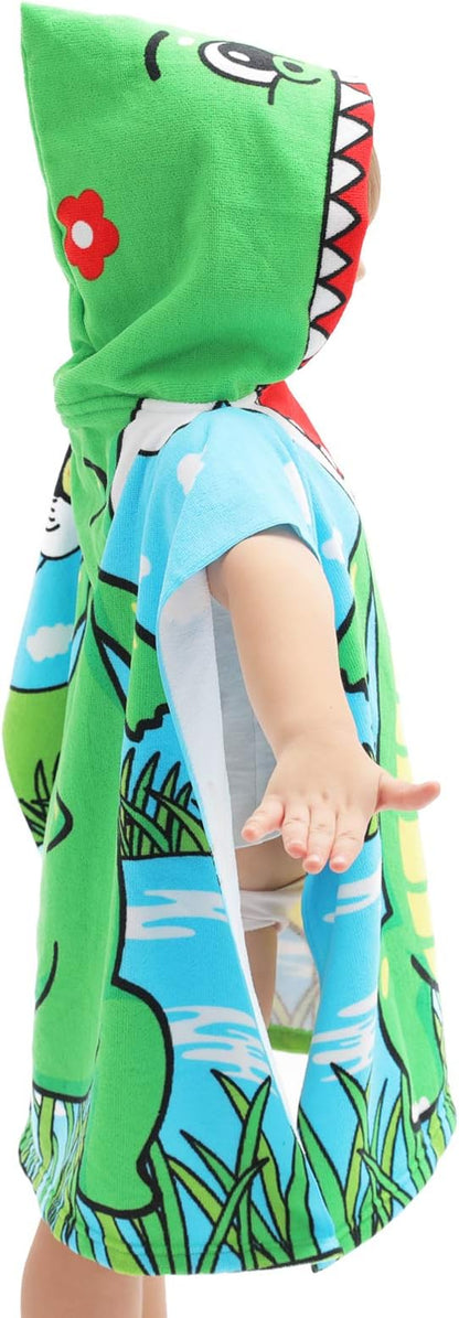 NovForth Kids Beach Towel for Boys Girls, Alligator Hooded Bath Towel Wrap, Toddler Pool Towel with Hood