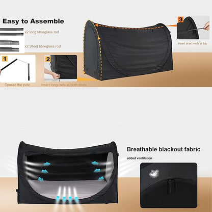 Privacy Pop up Eclipse Bed Tent Bed Drapes (Unicorn Galaxy, Full)