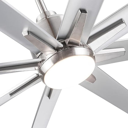 NicBex Ceiling Fan 72 Inch Indoor Modern Ceiling Fans with Integrated LED Light and Remote Control Ceiling Fan with 8 ABS Blades for Living Room, Bedroom, Silver