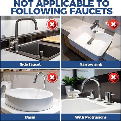 Kitchen Sink Faucet Splash Guard Silicone Sink Faucet Drying Mat Faucet Handle Drip Catcher Tray Dish Sponge Holder Kitchen Sink Accessories Sink Protector Home Kitchen Organization Gadgets Organizer