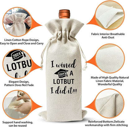Funny Graduation Gift Wine Bag For Students, I Wish A Lotbut I did It, Graduation Party Supply Favors Decor, Inspirational Graduation Gift For Daughter Son, Wine Champagne Gift Bag With Drawstring