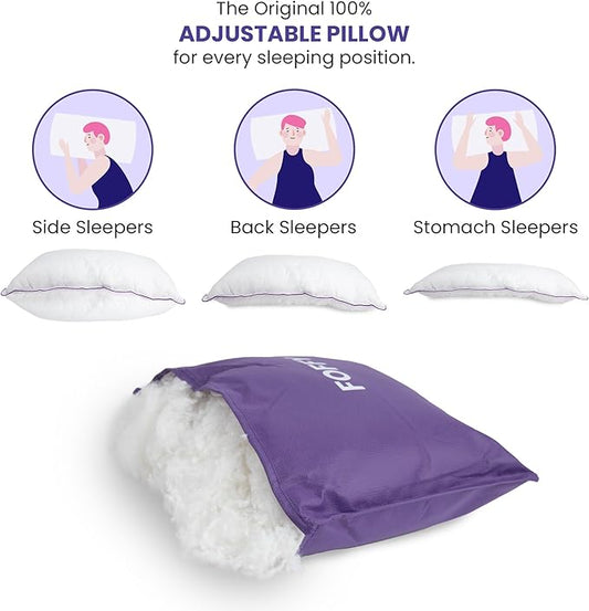 Adjustable Soft Bed Pillow for Back, Stomach, and Side Sleepers, Supportive, Cotton, Viscose, Breathable and Oeko-Tex Certified (King)