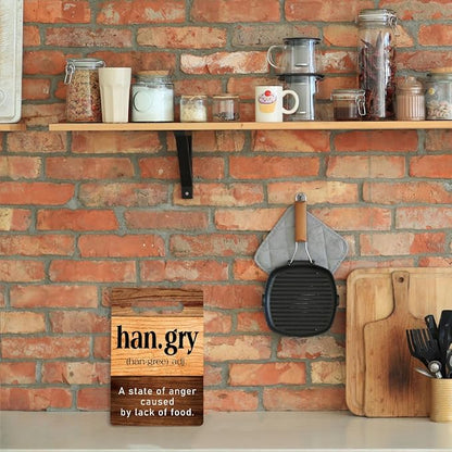 Farmhouse Kitchen Decor, Kitchen Signs Wall Decor, Kitchen Decorations, Wall Decor for Kitchen, Kitchen Door Wall Hanging Decor, Kitchen Gifts for Women, Hangry Wood Sign 8 x 12 Inch