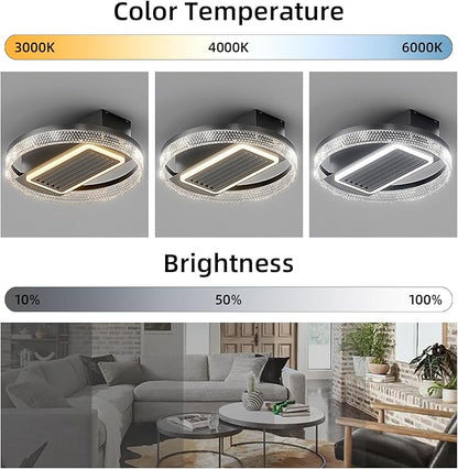 NicBex Ceiling Fan 20 Inch Modern Ceiling Fans with Lights Ceiling Fan with Remote Control Bladeless Ceiling Fans with Reversible Motor for Bedroom, Living Room, Black