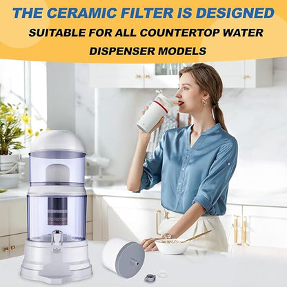 2Pack Replacement Ceramic Dome Water Filter 0.2 to 0.5 micron for Countertop Portable Water Purification System