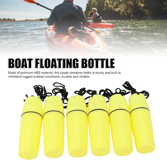 Luqeeg Kayak Container Bottle, Waterproof Container Bottle Dry Canister Container Bottle with Hook Rope Kayak Sealed Bottle for Diving Snorkeling Surfing Kayaking Boating (Yellow)
