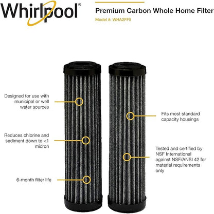 Whirlpool WHA2FF5 Water Filter, Black (Pack of 2)
