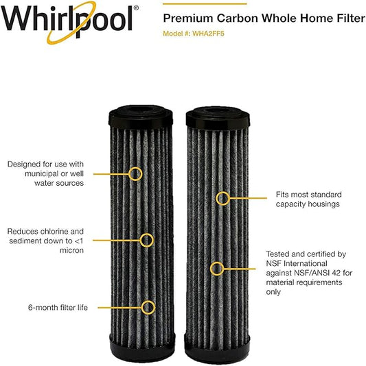 Whirlpool WHA2FF5 Water Filter, Black (Pack of 2)
