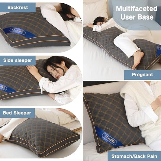 Long Body Pillow for Adults - Firm Body Pillow Insert with Shredded Blue Memory Foam, Adjustable Height, Soft Support for Side Sleeping, Pregnant Women, Washable (20x54 Inch, Grey)