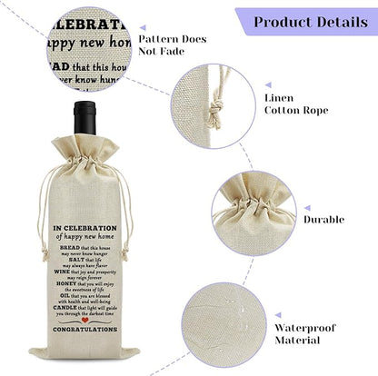 Housewarming gifts for New House Owner Wine Bag New House Gifts for Wine Gift Bags for Neighbor Friends Realtor Closing Gifts for Home Buyers Congratulations Housewarming Birthday Party Supplies