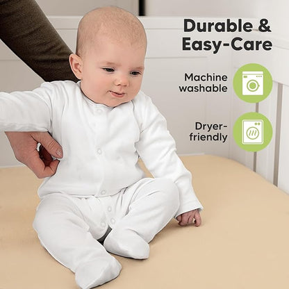 2-Pack Organic Crib Sheets for Boys, Girls - Jersey Fitted Crib Sheet, Baby Crib Sheets Neutral, Crib Mattress Sheet, Cotton Crib Sheets, Breathable Crib Sheet, Baby Mattress Sheets (Rust)