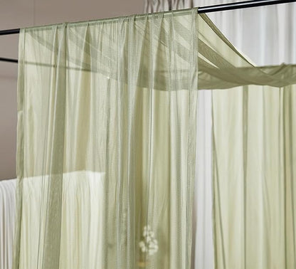 Akiky Canopy Bed Curtains Twin Sheer Sage Green Bed Canopy Scarf Bed Canopy,Kids Bed Scarf-Curtains for Room Décor or Wedding Party Décor(2 Bed Canopy)