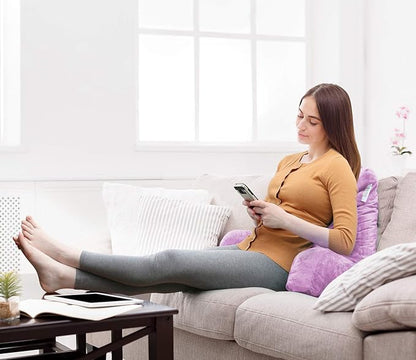 Nestl Reading Pillow Standard Bed Pillow, Back Pillow for Sitting in Bed Shredded Memory Foam Chair Pillow, Reading & Bed Rest Pillows Lavender Back Pillow for Bed, Bed Chair Arm Pillow with Pockets