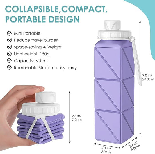 SPECIAL MADE Collapsible Water Bottles Cups Leakproof Valve Reusable BPA Free Silicone Foldable Travel Water Bottle Cup for Gym Camping Hiking Travel Sports Lightweight Durable