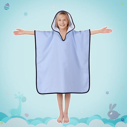 Hooded Towels for Kids,Toddler Bath Towel Swim Cover Up for Ages 3-10 Girls Boys Pool Towels Soft Thick 30"x30" Microfiber Poncho Towel（Blue）
