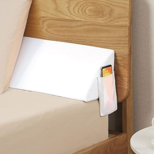 Vekkia King Bed Wedge Pillow for Headboard/Wedge Pillow Headboard/Bed Gap Filler/Headboard Pillow,Pillow Wedge for Headboard Gap Between Mattress and Headboard,Stop Loosing Your Pillows(White)
