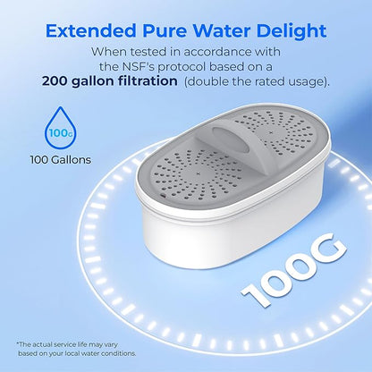 Waterdrop Upgrade NSF 53&42&372 Certified Replacement Filters, for All Waterdrop Pitcher and Dispenser Filtration System, Reduces PFAS, PFOA/PFOS, Chlorine, Cadmium, Copper, Mercury, Pack of 3