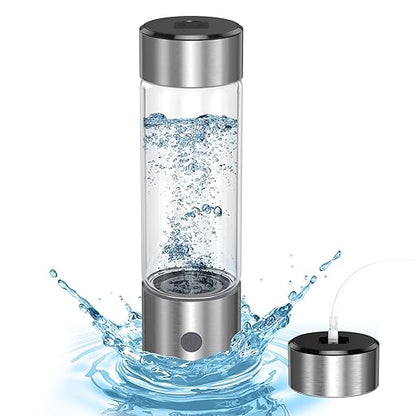 Hydrogen Water Bottle, 420ML Portable Rechargeable Hydrogen Water Ionizer, 3 Minute Rapid Electrolysis, Advanced SPE/PEM Technology, for Home, Office, Travel, Fitness, Drinking