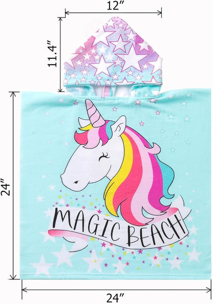 NovForth Kids Beach Towel for Boys Girls, Hooded Bath Towel Wrap, Toddler Pool Towel with Hood